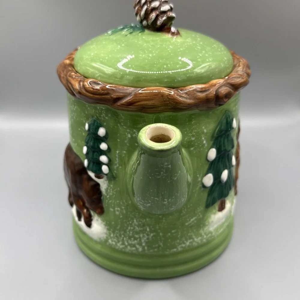 Retro Bico China Teapot - Woodlands Bears & Moose in the Forest Read Details